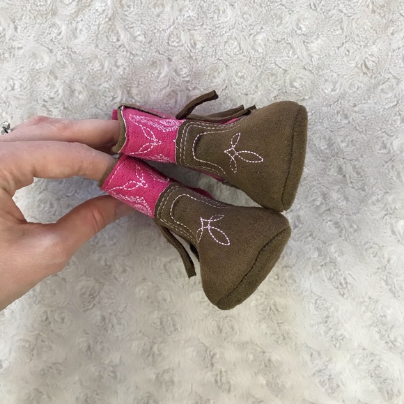 Rising Star Cowgirl Boot Booties Pink Brown Soft - Picture 4 of 7